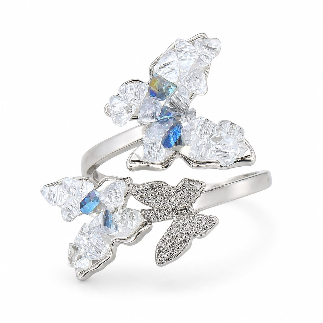Whispering Flutter Sterling Silver Bypass Ring