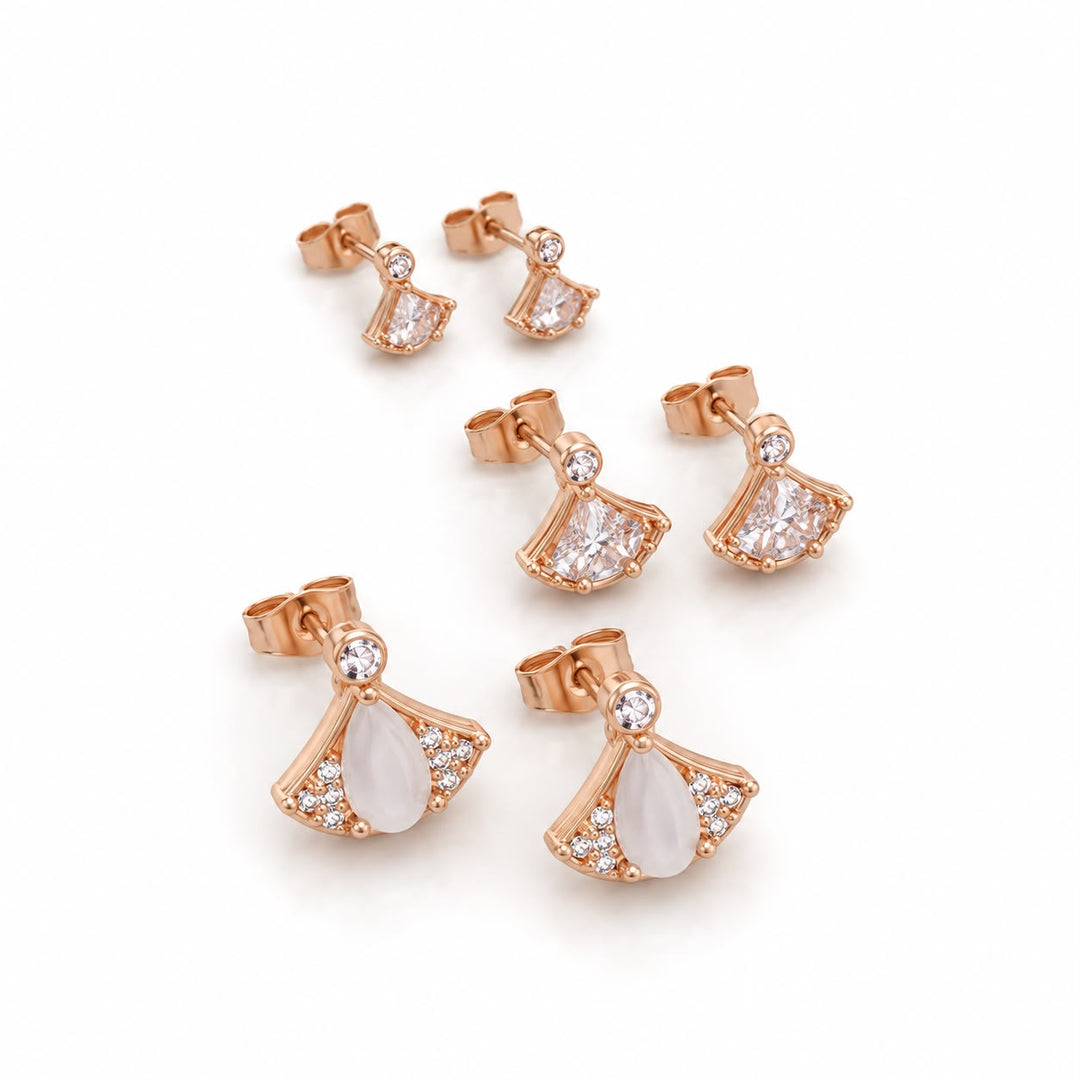 Aurora Fan & Crystal Stud Tops Set