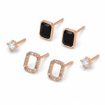 Load image into Gallery viewer, Noir &amp; Radiance Geometric Stud Set
