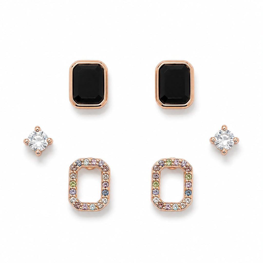 Noir & Radiance Geometric Stud Set