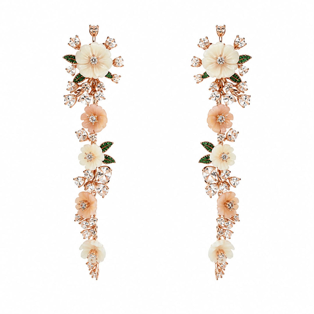 Enchanted Garden Cascading Floral Drop Earrings