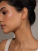Load image into Gallery viewer, Aura Open-Teardrop Threader Earrings
