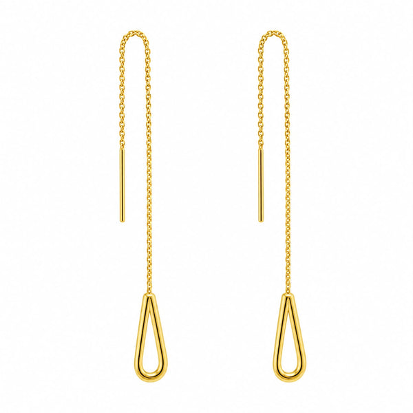 Aura Open-Teardrop Threader Earrings