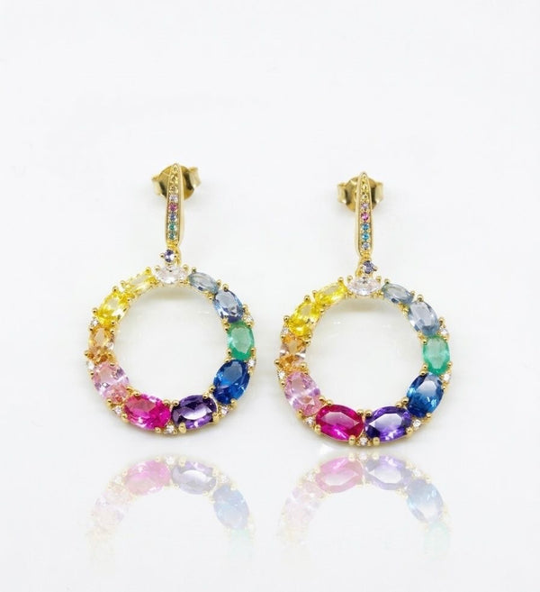 Aurora Prism Halo Earrings
