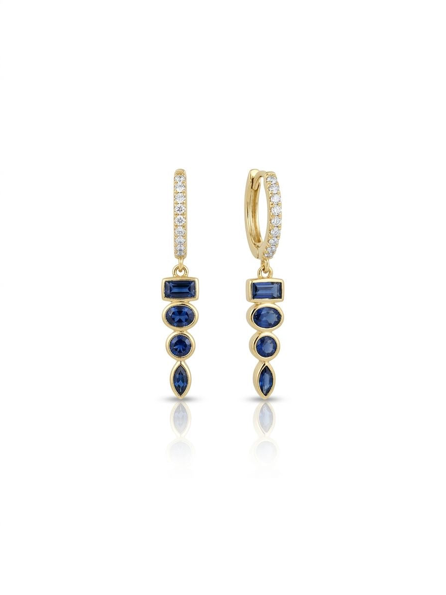 Moonstone Cascade Hoop Earrings