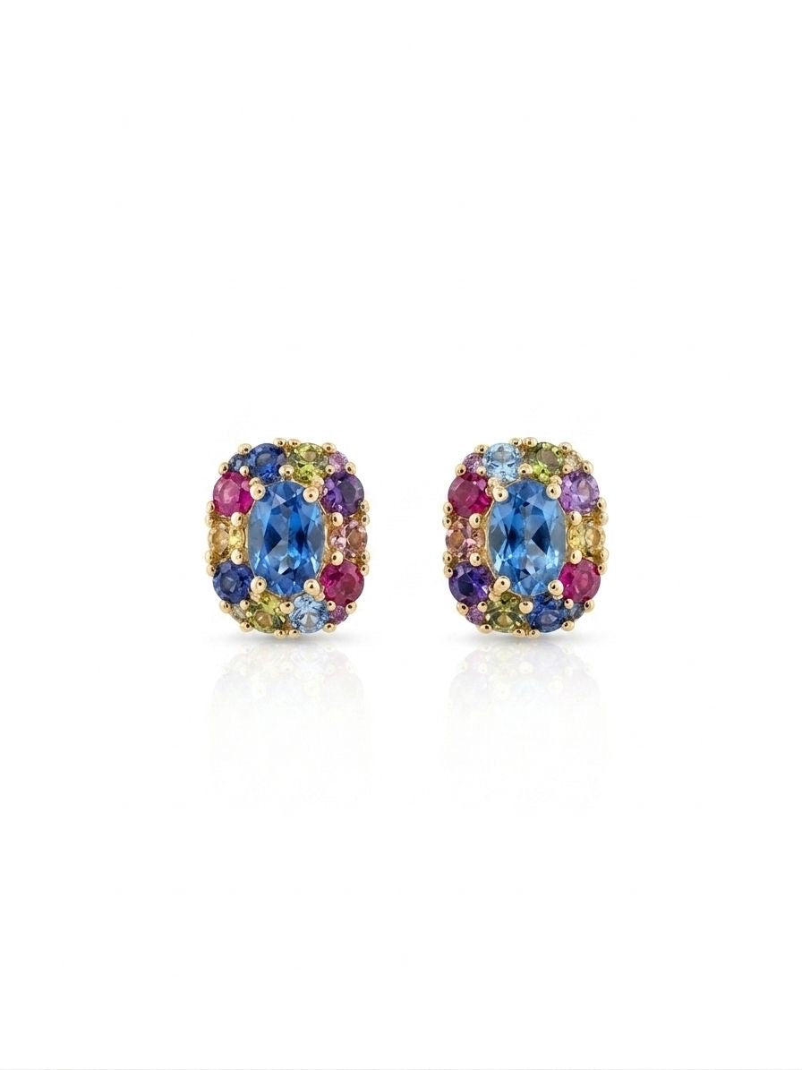 Azure Bloom Stud Earrings