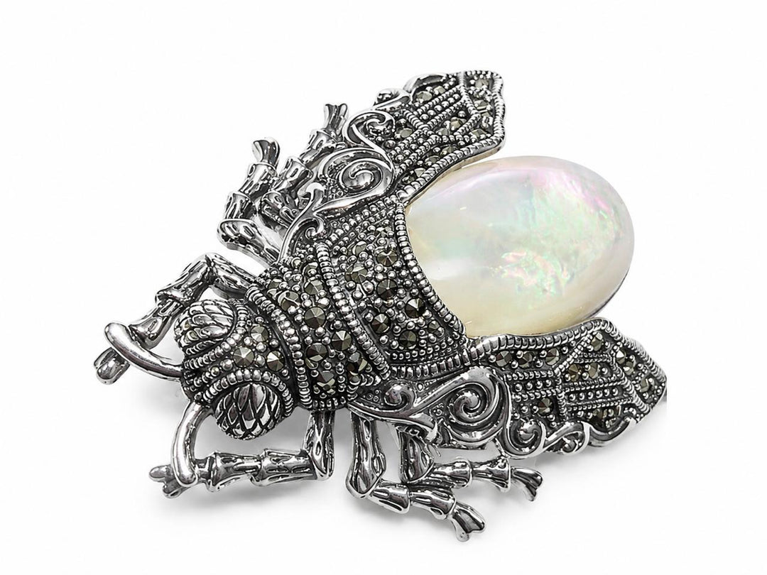 Vintage Luminescent Beetle Brooch