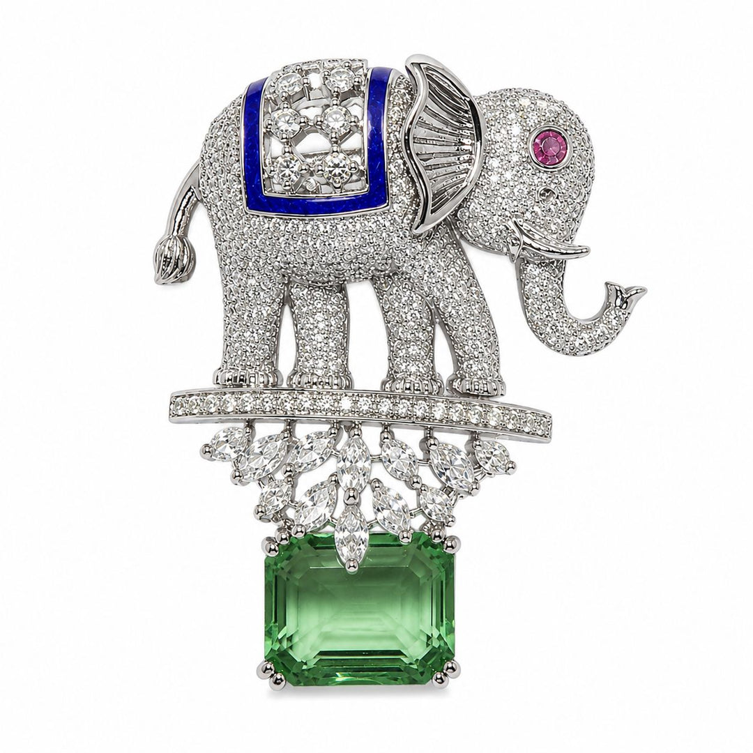 Regal Pavilion Elephant Pavé Brooch