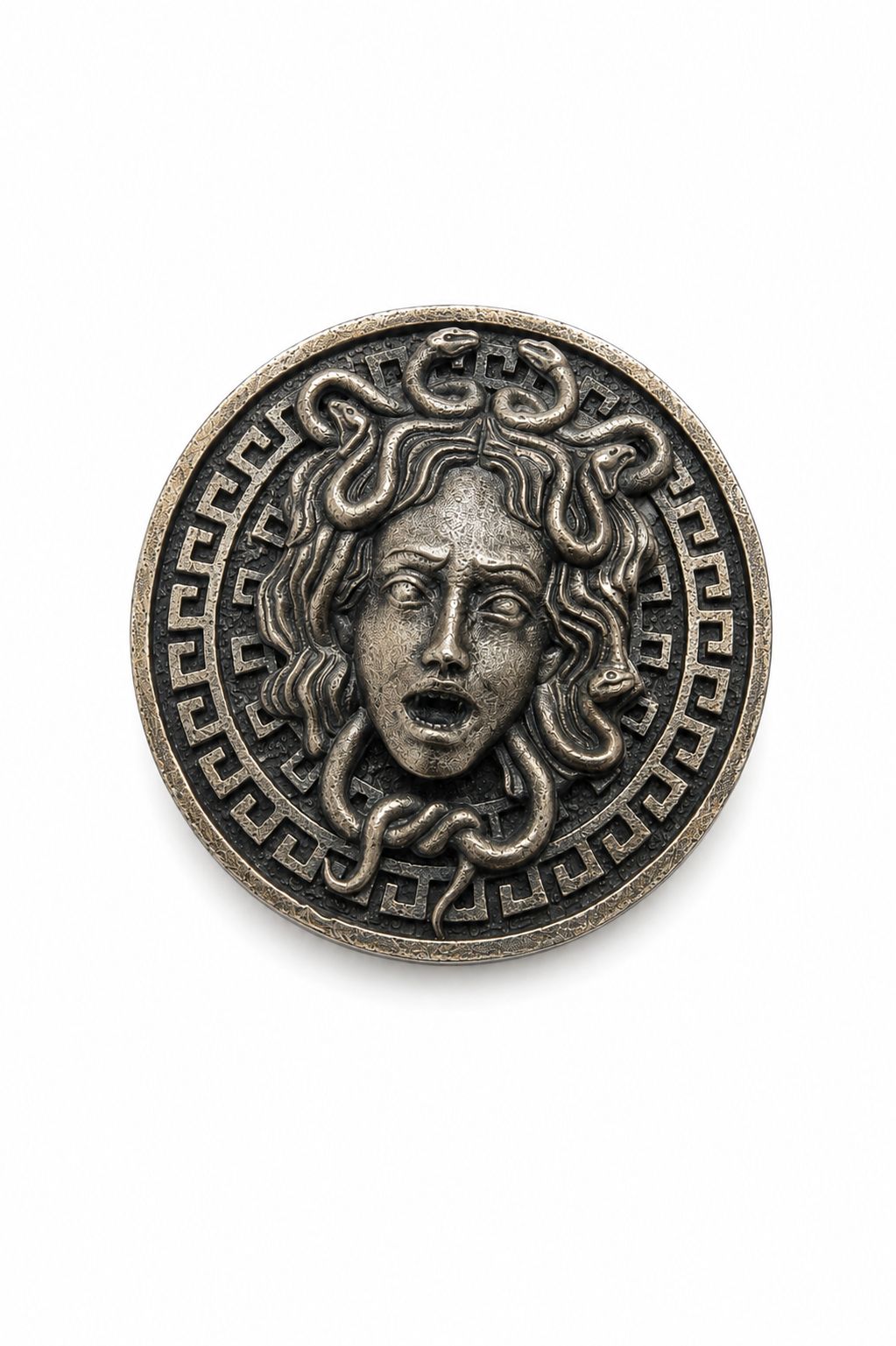 Gorgon's Gaze: Antique Medusa Statement Brooch