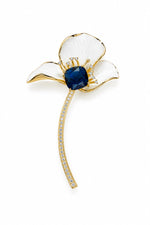 Load image into Gallery viewer, Midnight Magnolia Enamel Brooch
