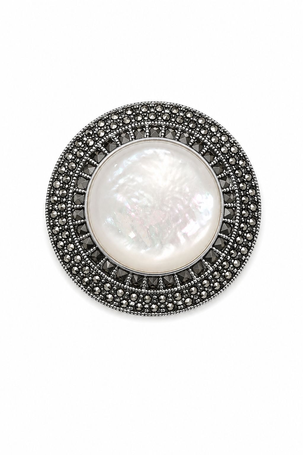 The "Aura" Vintage Art Deco Mother of Pearl Circular Brooch