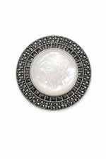 Load image into Gallery viewer, The "Aura" Vintage Art Deco Mother of Pearl Circular Brooch
