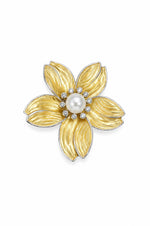 Load image into Gallery viewer, Gilded Blossom Pearl Brooch
