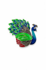 Load image into Gallery viewer, Imperial Plume Peacock Brooch
