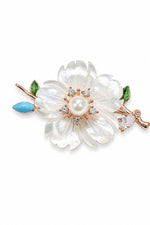 Load image into Gallery viewer, "Aura Blossom" Mother-of-Pearl &amp; Pearl Floral Brooch
