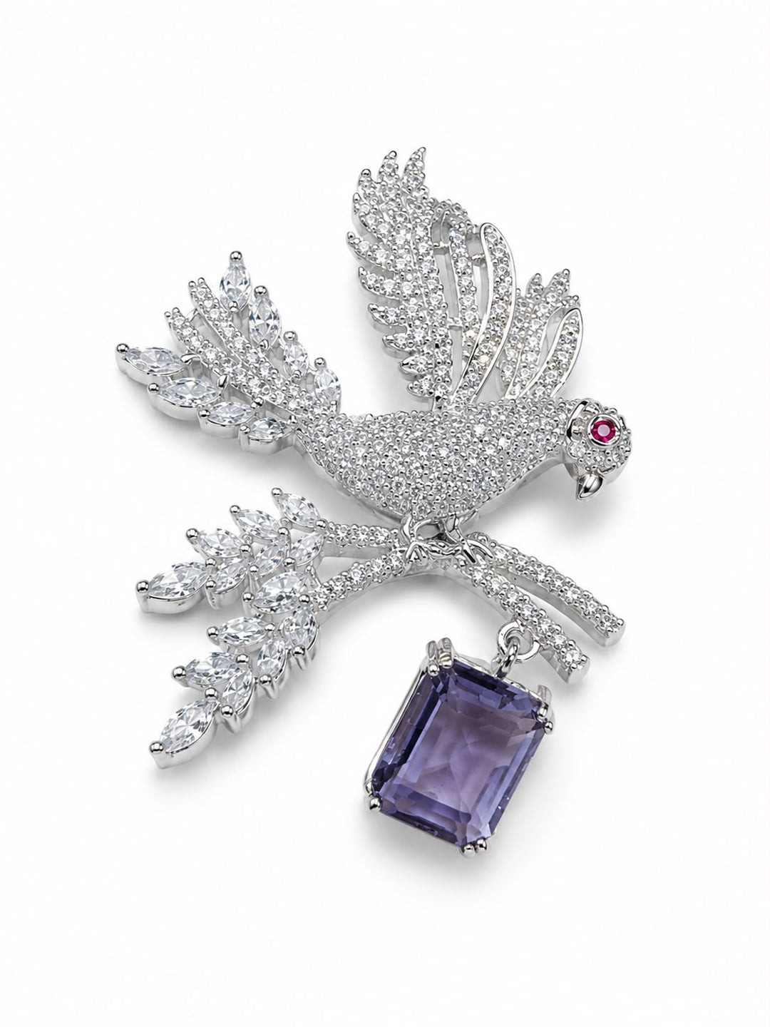 Majestic Flight Lavender Gemstone Brooch