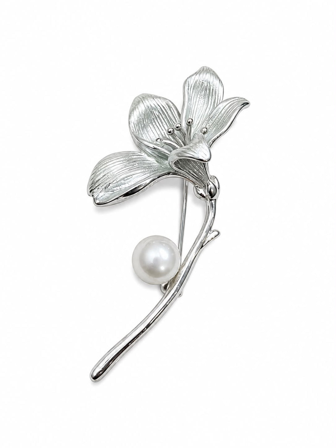 Moonlight Lily Pearl Brooch