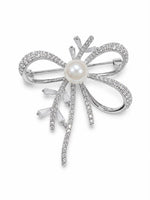Load image into Gallery viewer, Lumiere Pearl &amp; Crystallized Ribbon Brooch
