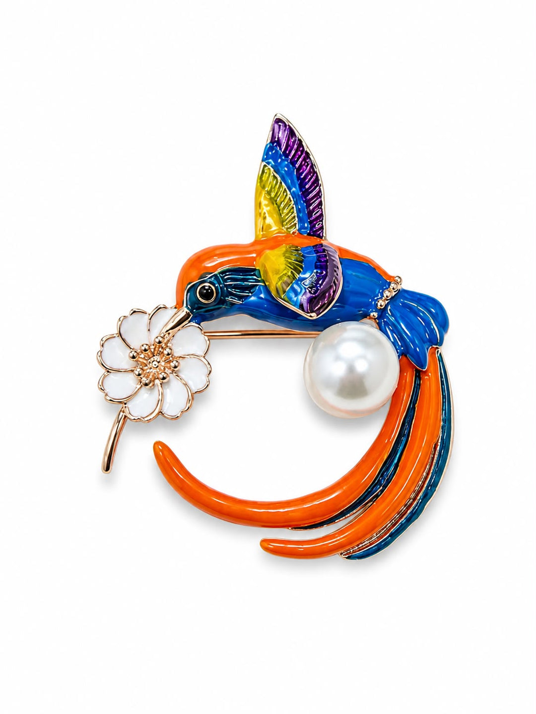 Vibrant Hummingbird Statement Brooch