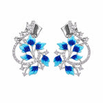 Load image into Gallery viewer, Azure Bloom Enamel &amp; Crystal Pendant Set

