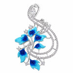 Load image into Gallery viewer, Azure Bloom Enamel &amp; Crystal Pendant Set

