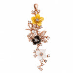 Load image into Gallery viewer, Blooming Vine Asymmetric Rose Gold Pendant Set
