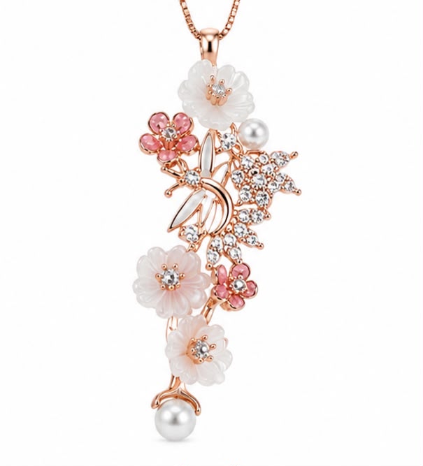 Enchanted Garden Cascade Pendant & Earring Set