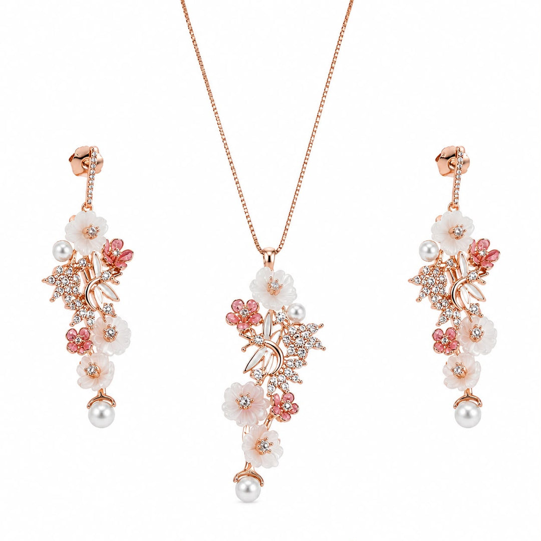 Enchanted Garden Cascade Pendant & Earring Set