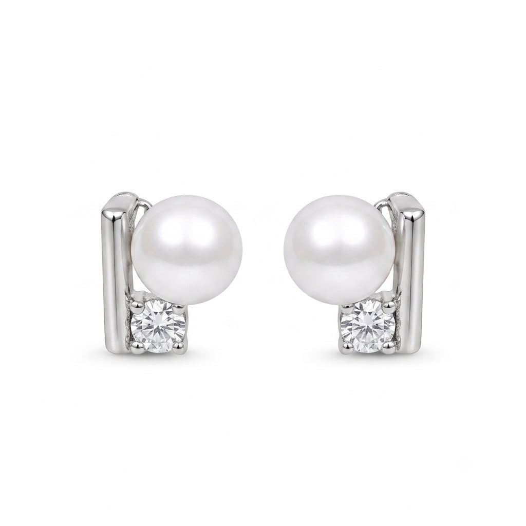 Modern Muse Pearl & Geometric Bar Pendant Set