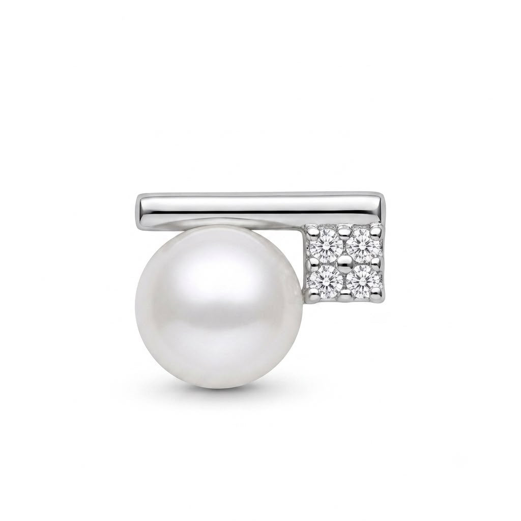 Modern Muse Pearl & Geometric Bar Pendant Set