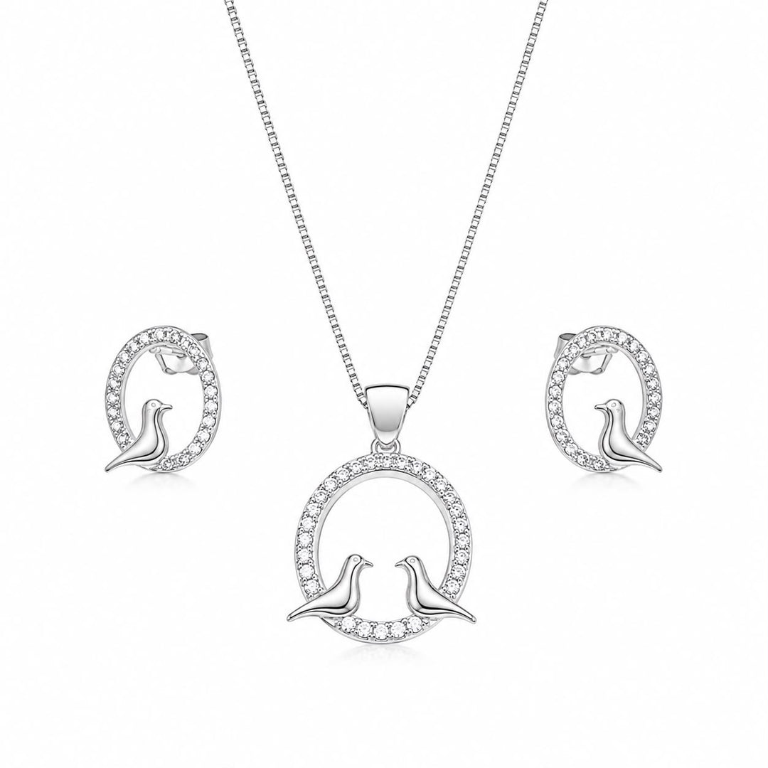 Lovebird Serenade Pendant & Earring Set