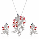 Load image into Gallery viewer, Majestic Blossom Peacock Pendant Set
