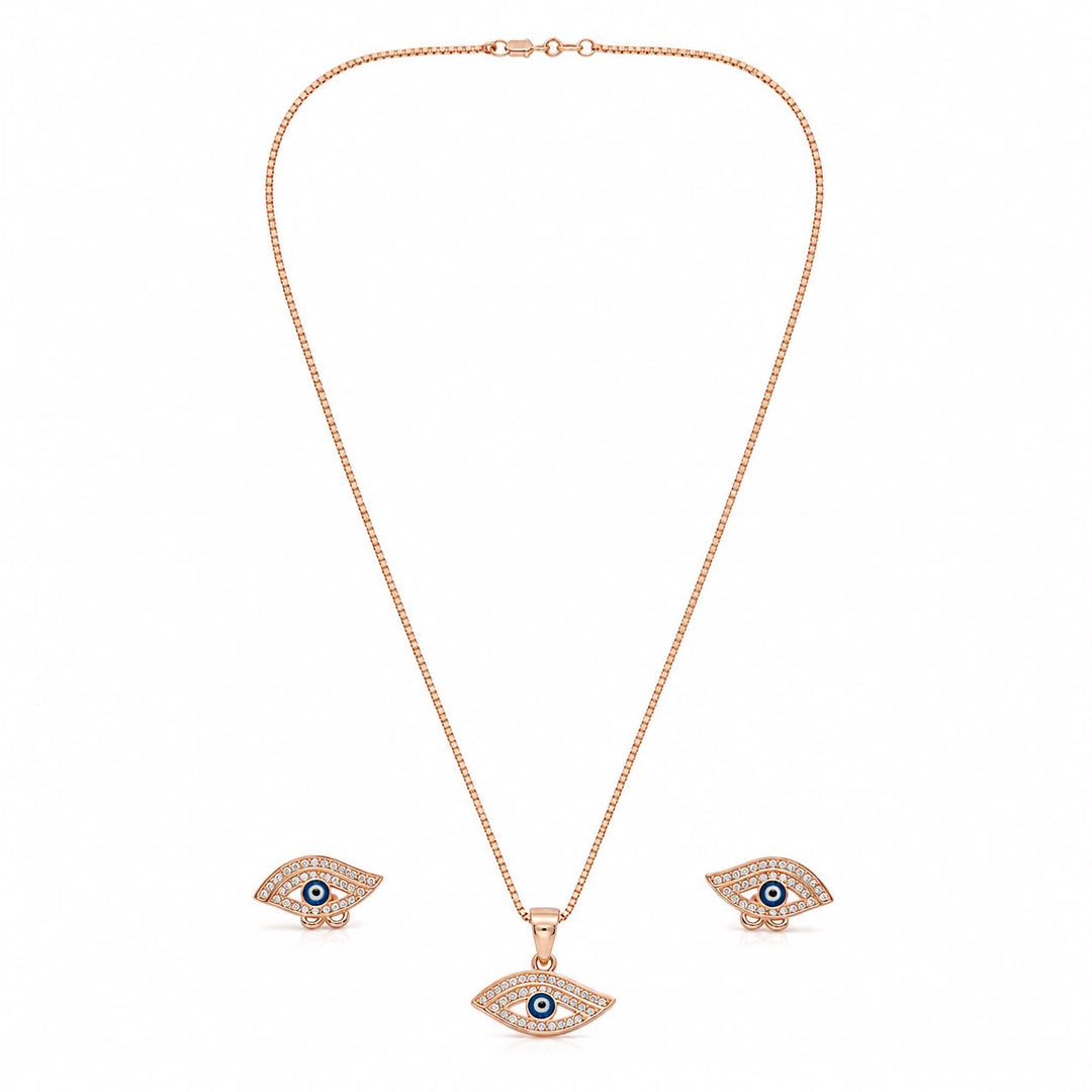 Mystic Protection Evil Eye Pendant & Earring Set