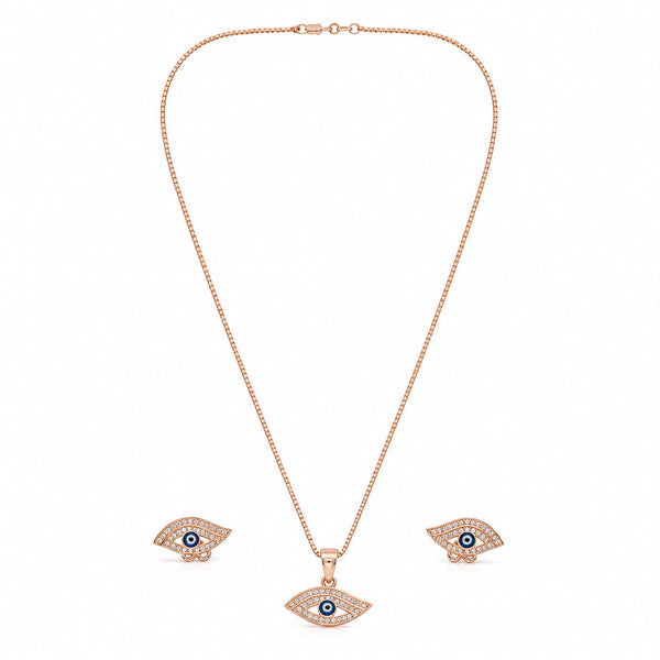 Mystic Protection Evil Eye Pendant & Earring Set