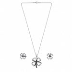 Load image into Gallery viewer, Luminescent Clover Pendant &amp; Earring Set
