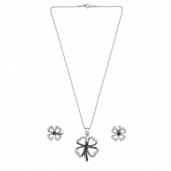 Luminescent Clover Pendant & Earring Set