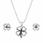 Load image into Gallery viewer, Luminescent Clover Pendant &amp; Earring Set
