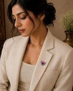 Load image into Gallery viewer, Midnight Sapphire &amp; Rose Enamel Bee Brooch

