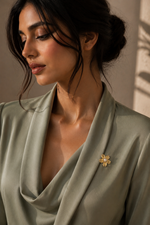 Load image into Gallery viewer, Gilded Blossom Pearl Brooch
