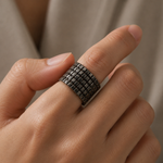 Load image into Gallery viewer, Unisex Midnight Grid Ring
