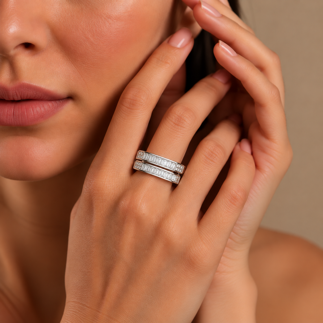 Horizon Parallel Baguette Open Ring