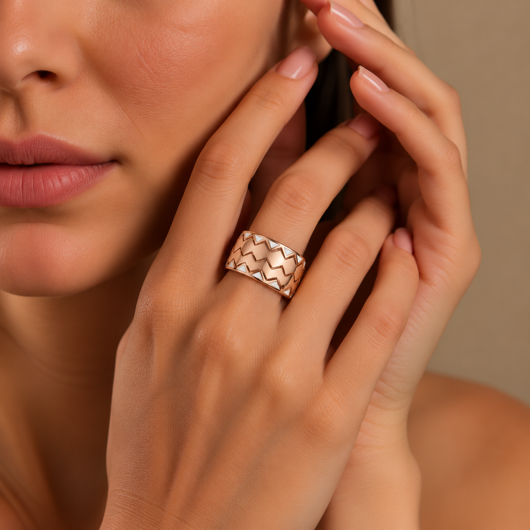 Rose Gold Zig-Zag Crown Band