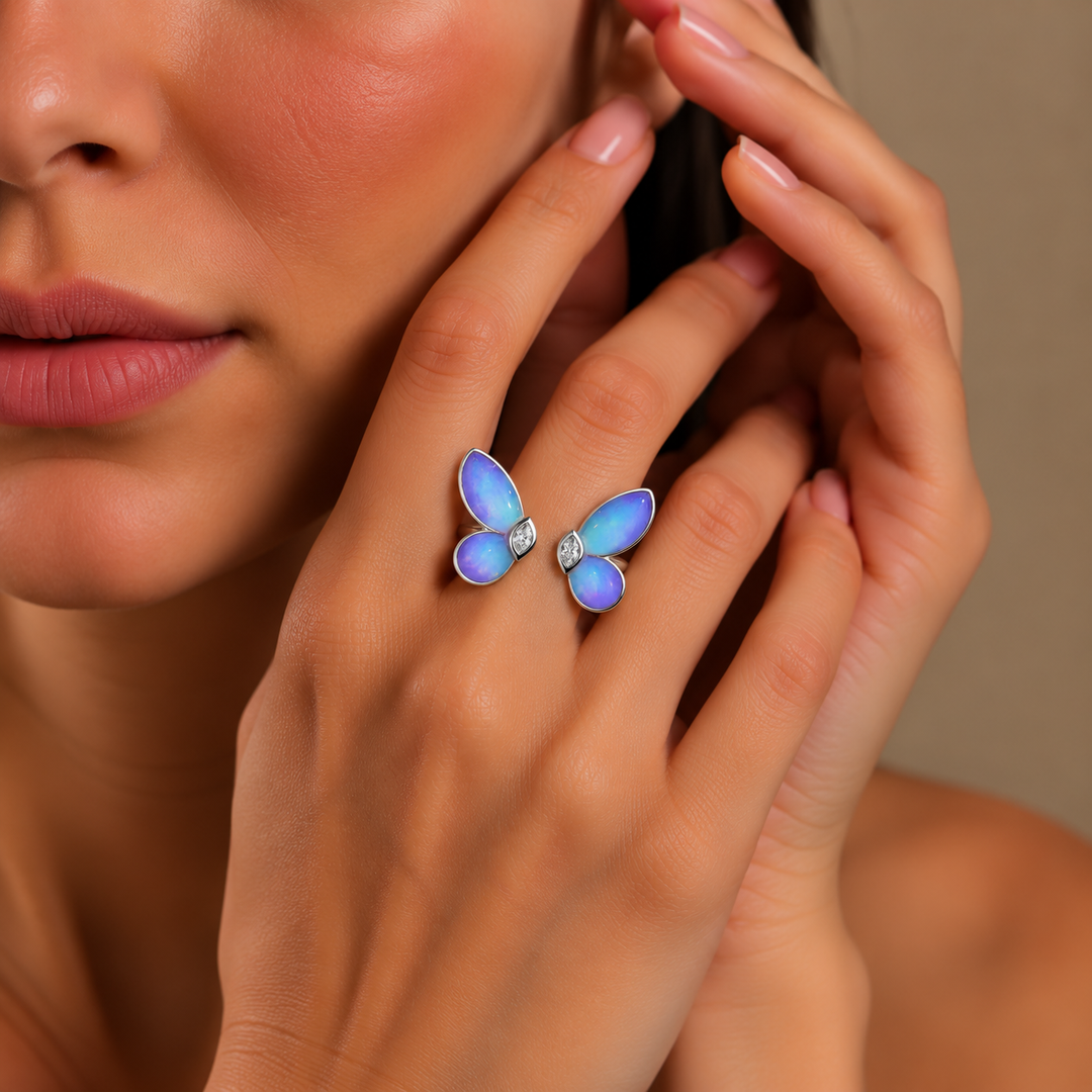 Aura Butterfly Enamel Statement Ring