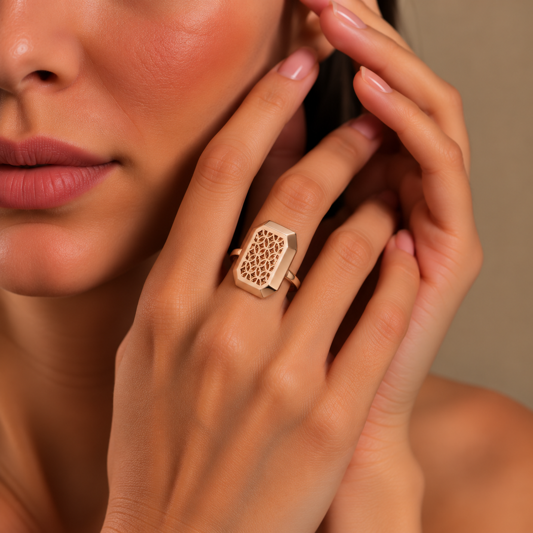 Empress Geometric Lattice Statement Ring