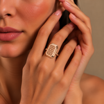 Load image into Gallery viewer, Empress Geometric Lattice Statement Ring
