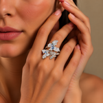 Load image into Gallery viewer, Whispering Flutter Sterling Silver Bypass Ring
