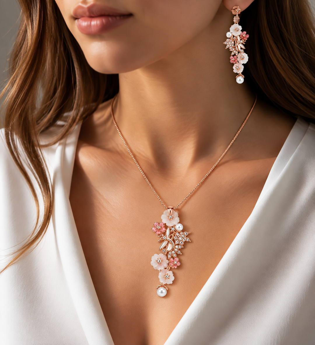 Enchanted Garden Cascade Pendant & Earring Set