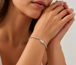 Load image into Gallery viewer, "Serpent’s Grace" Pavé &amp; Baguette Bypass Bangle
