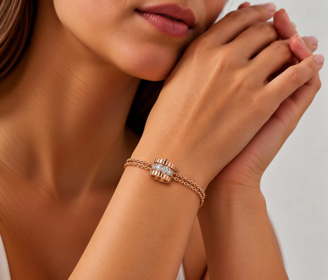 Aurora Pavé Barrel Chain Bracelet