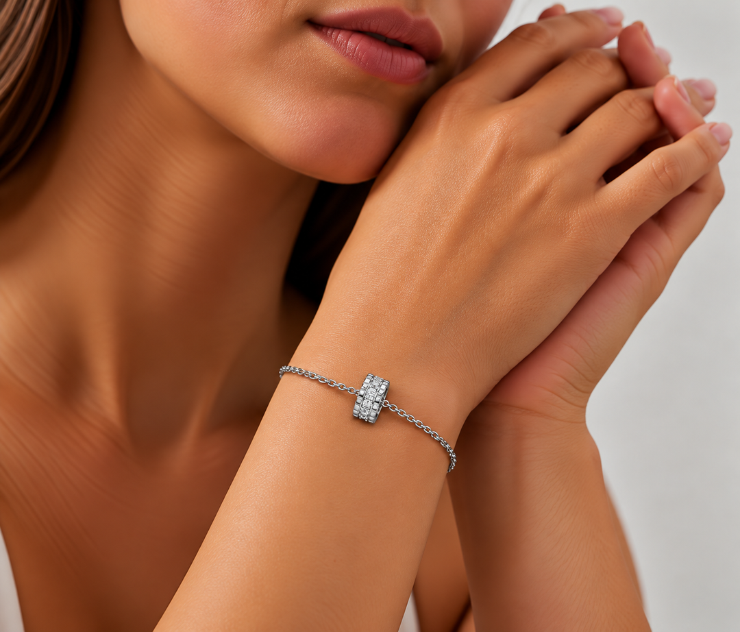 Aura Crystal Wheel Chain Bracelet